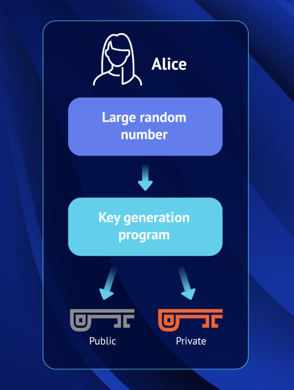 Alice's public and private keys